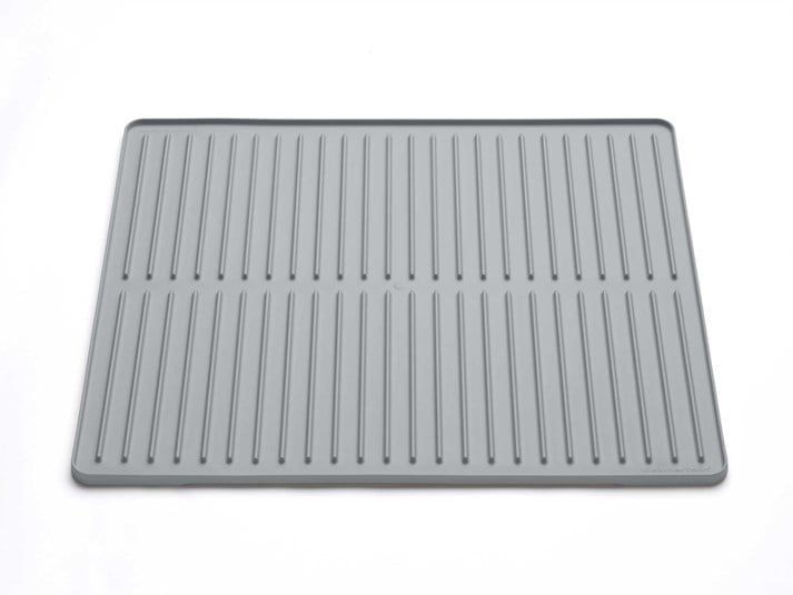 Gray Rectangular BPA-Free Drip Dry DishMat