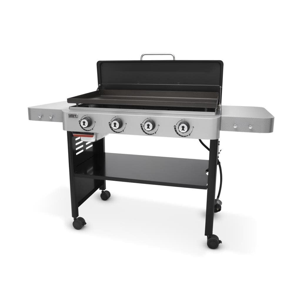 Weber 36-Inch Black Propane Gas Griddle with Side Tables