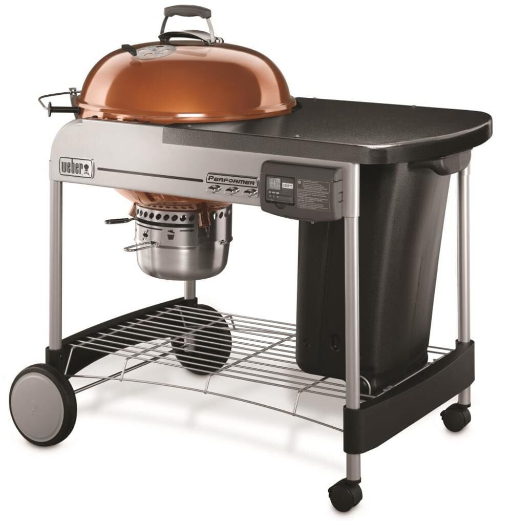 Copper 22-Inch Charcoal Grill with Gas Ignition System