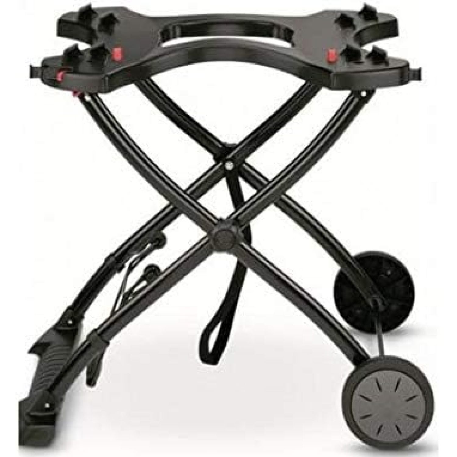 Black Steel Portable Grill Cart with Wheels