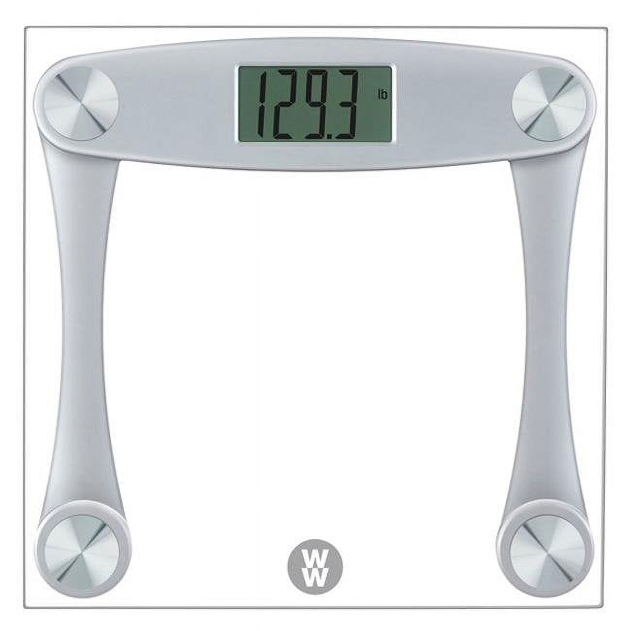 Silver Digital Glass Bathroom Scale with LCD Display