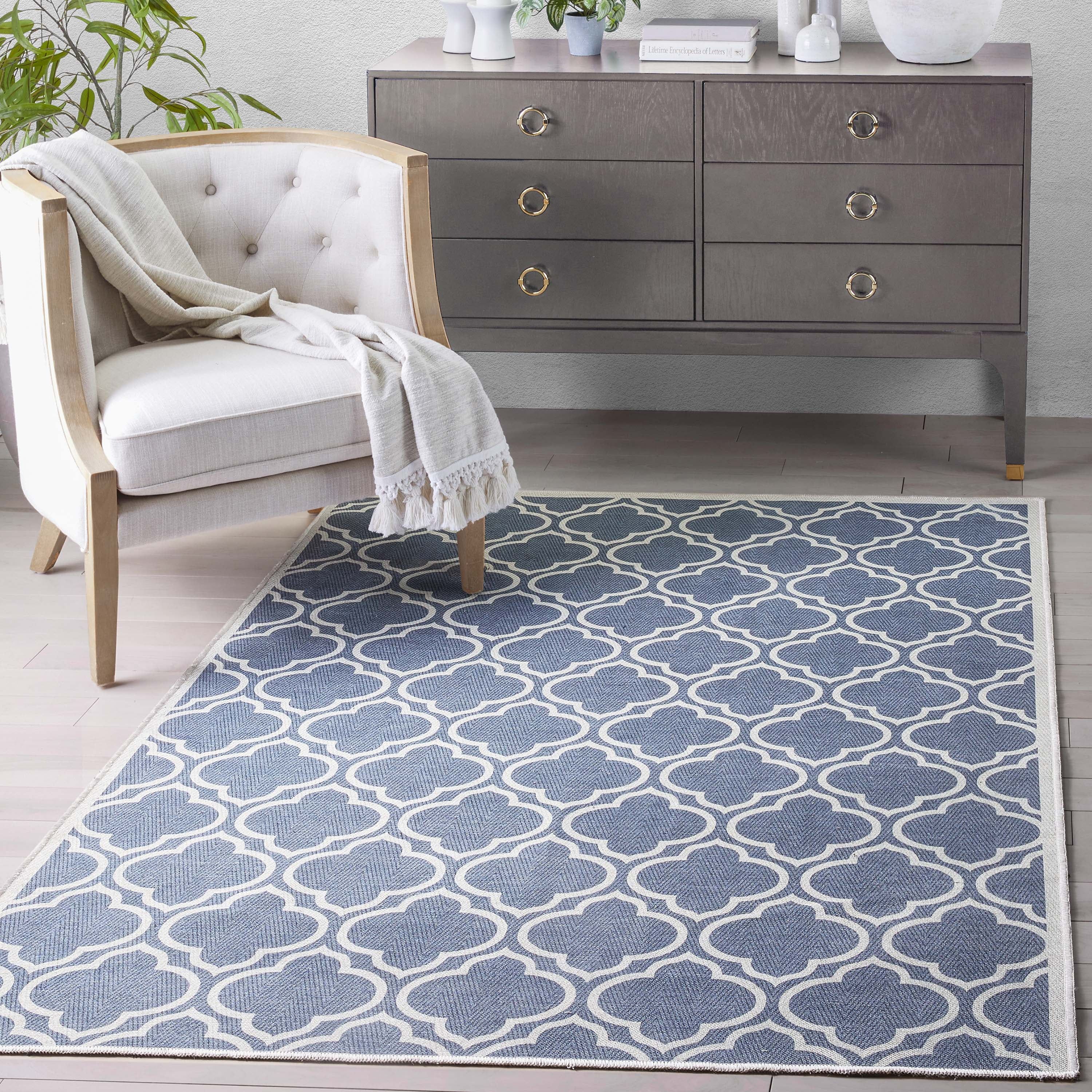 Charcoal Grey Chenille 8' x 10' Reversible Easy-Care Area Rug