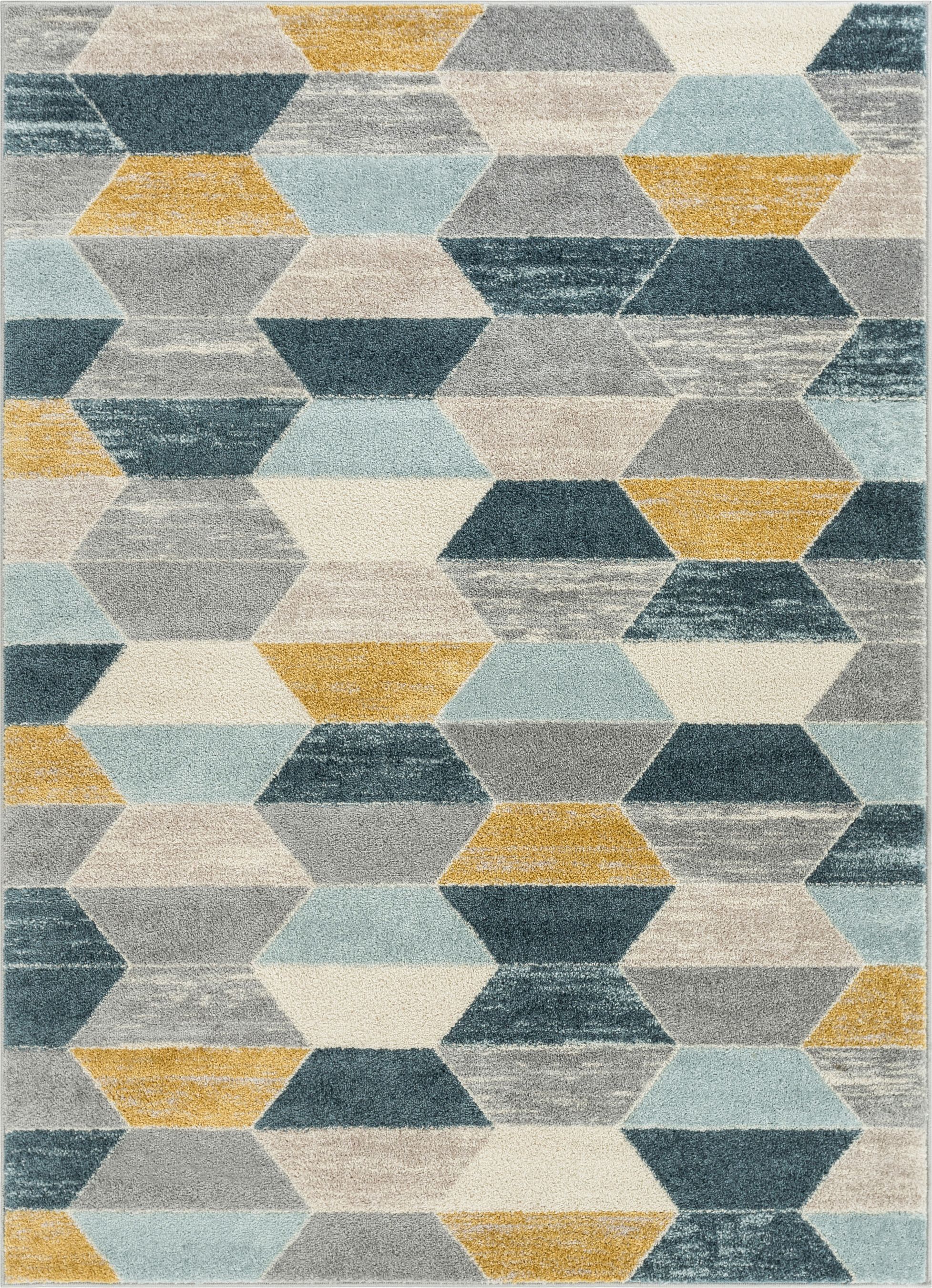 Well Woven Mystic Maddox Contemporary Geometric Blue 7'10" x 9'10" Area Rug