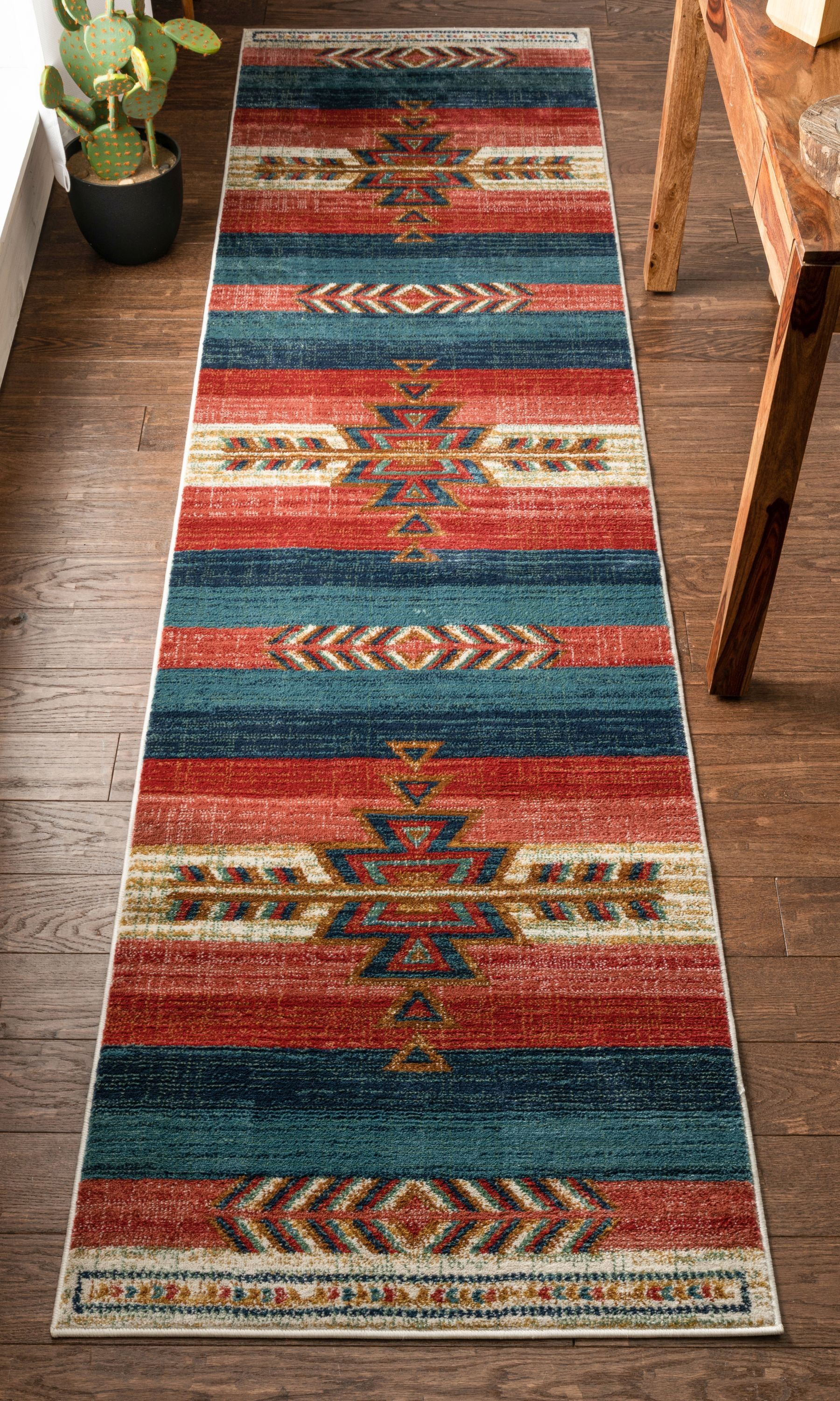 Crimson Southwestern Tribal Medallion Runner Rug 2'7" x 9'10"