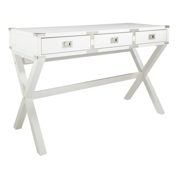 Classic Wellington 24" White Wood Desk with USB Drawer