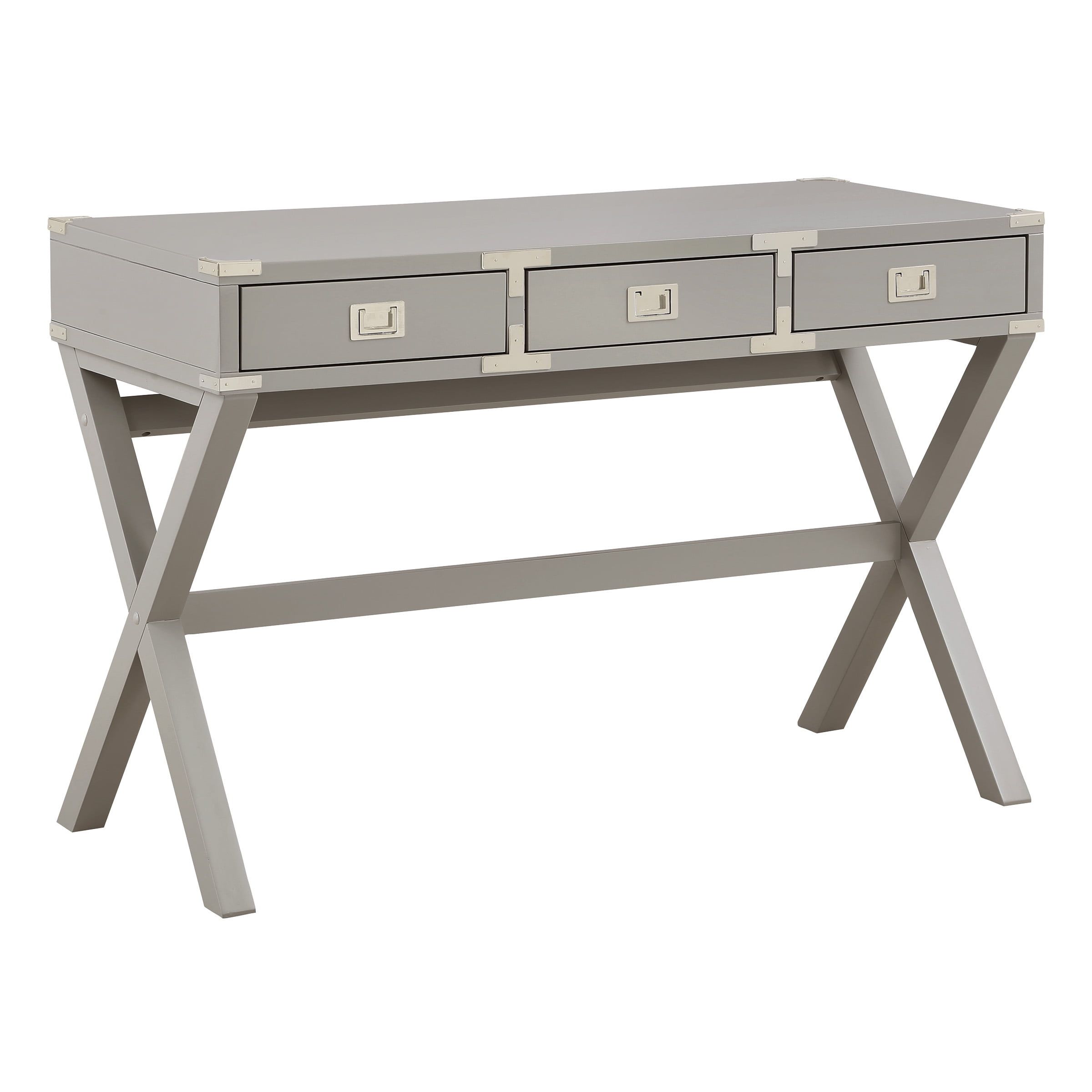 Wellington Gray Engineered Wood Desk with Power Hub and Drawers