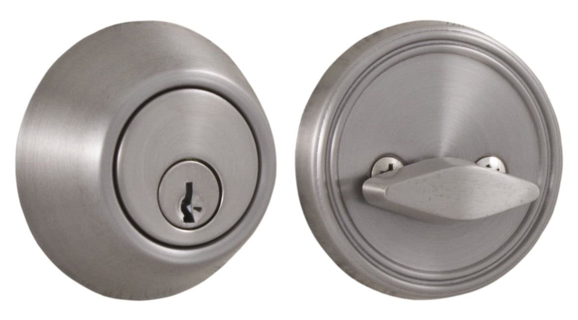 Satin Nickel Single Cylinder Deadbolt with Adjustable Latch