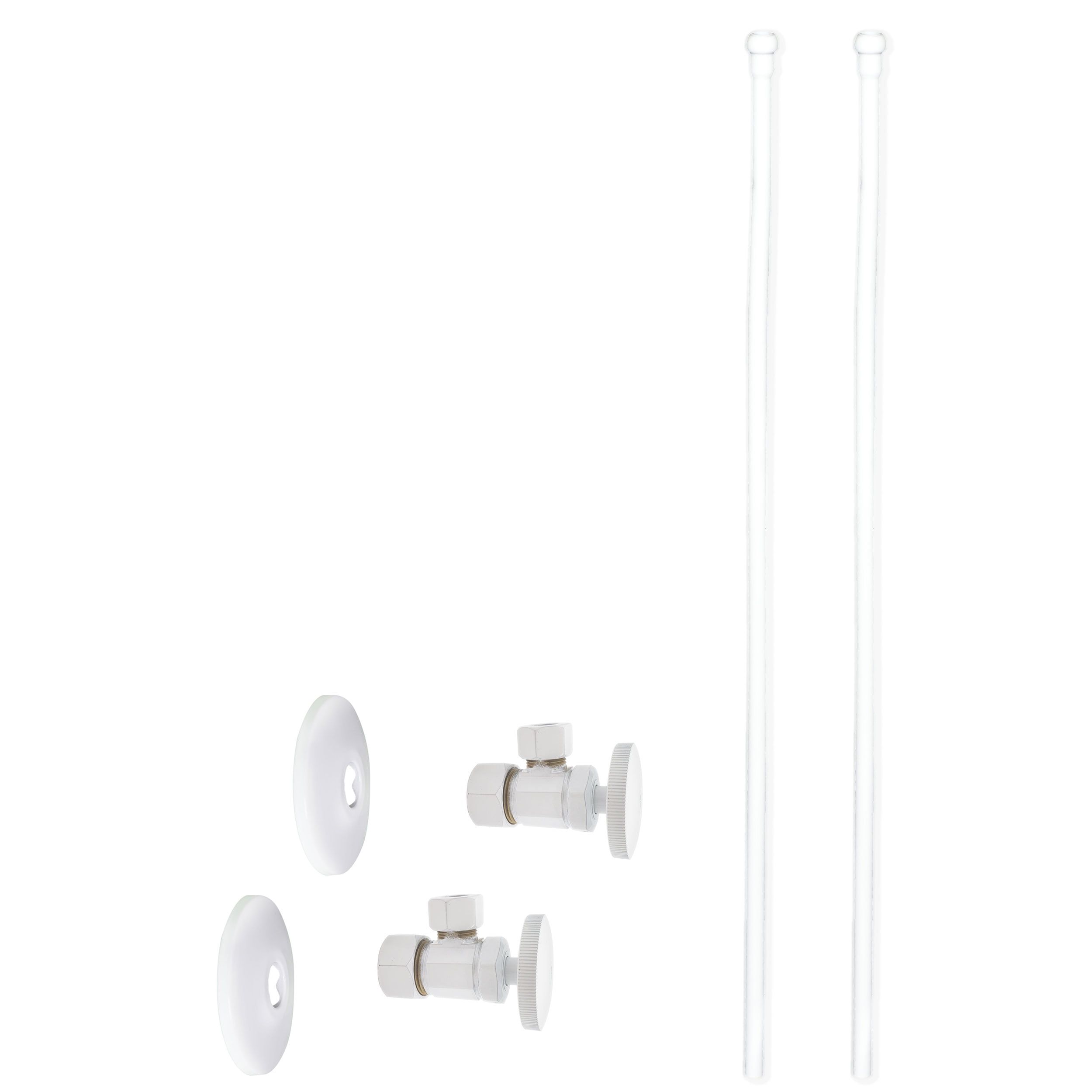 Powder Coat White Copper Bullnose Faucet Kit with Round Handles