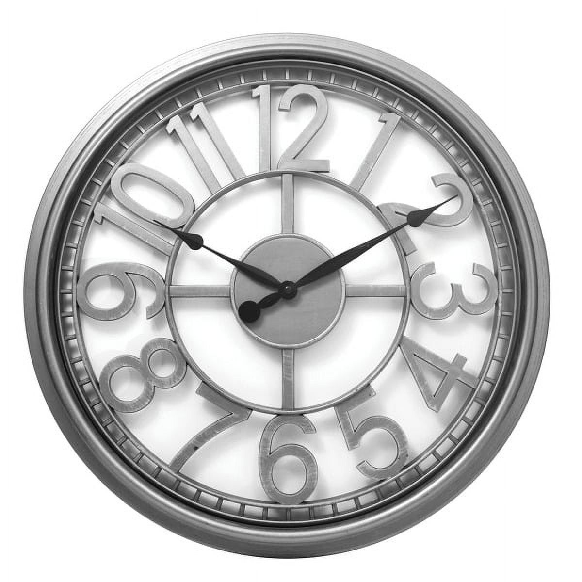 Westclox 20-Inch See-Through Silver Wall Clock with Glass Lens