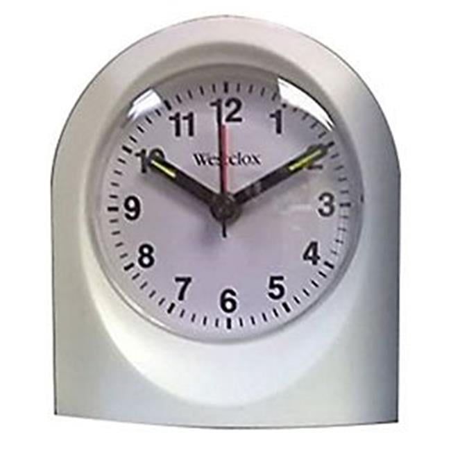 Westclox Compact White Analog Travel Alarm Clock