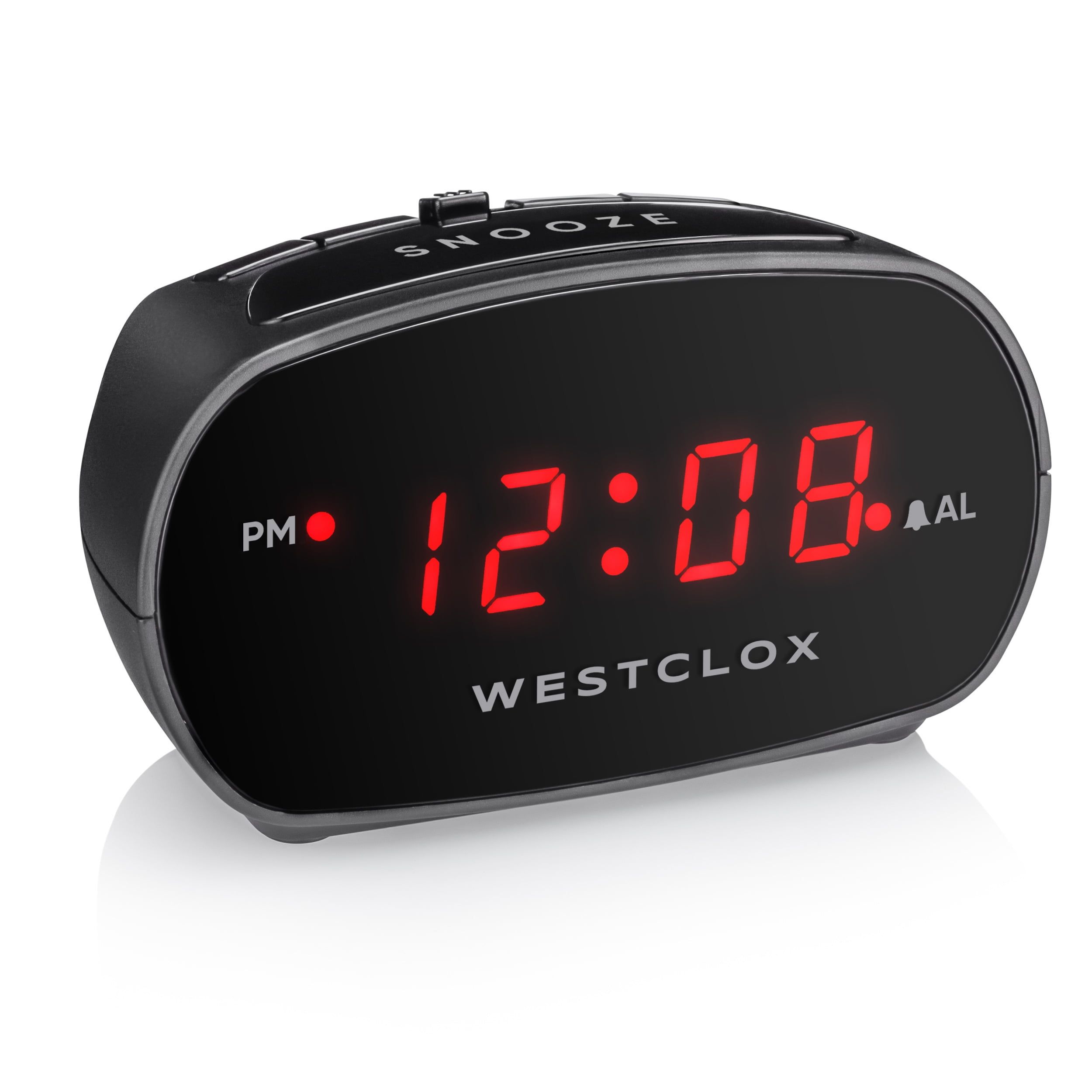 Westclox Black Digital LED Alarm Clock with Snooze