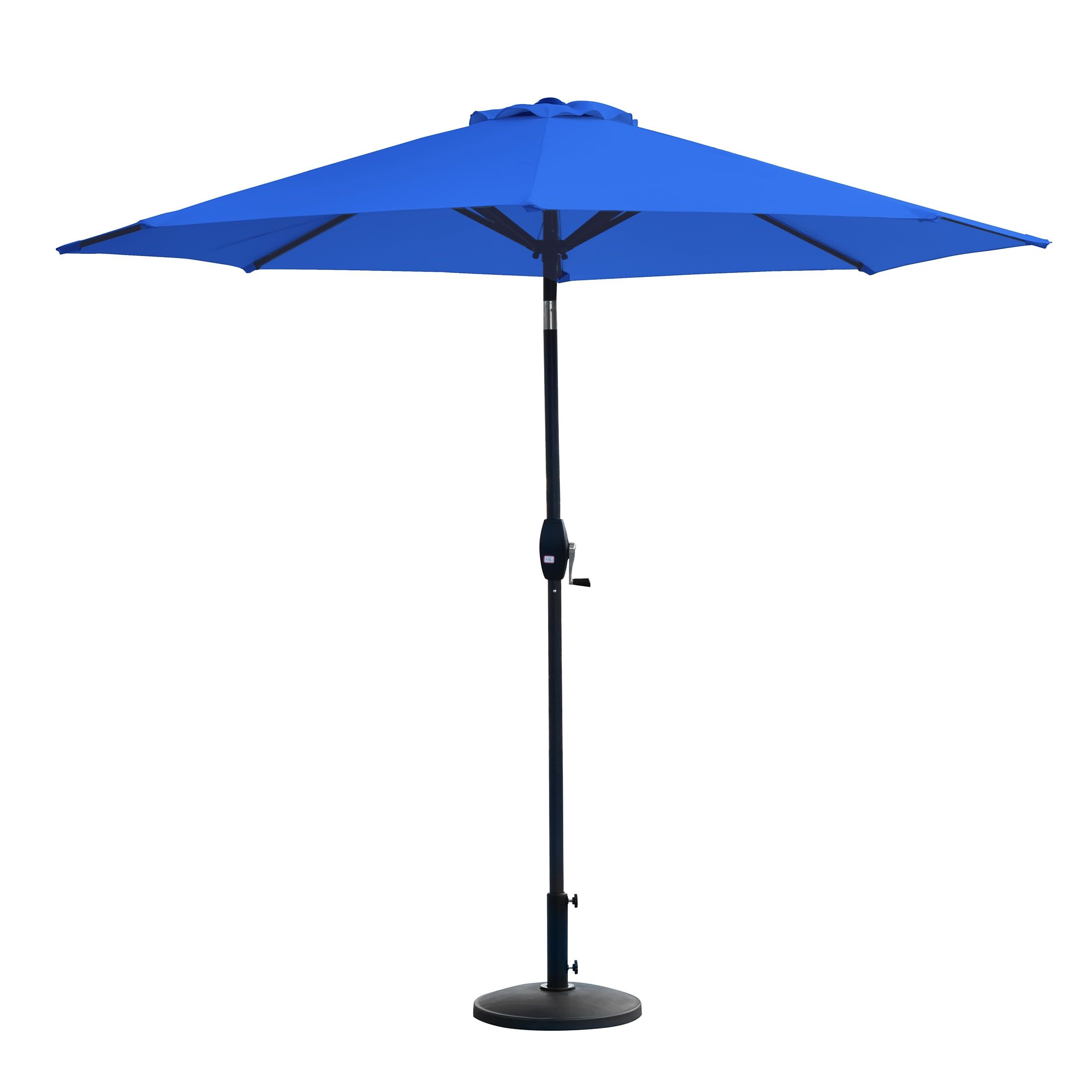 Royal Blue 9 Ft Steel Patio Umbrella with Resin Base