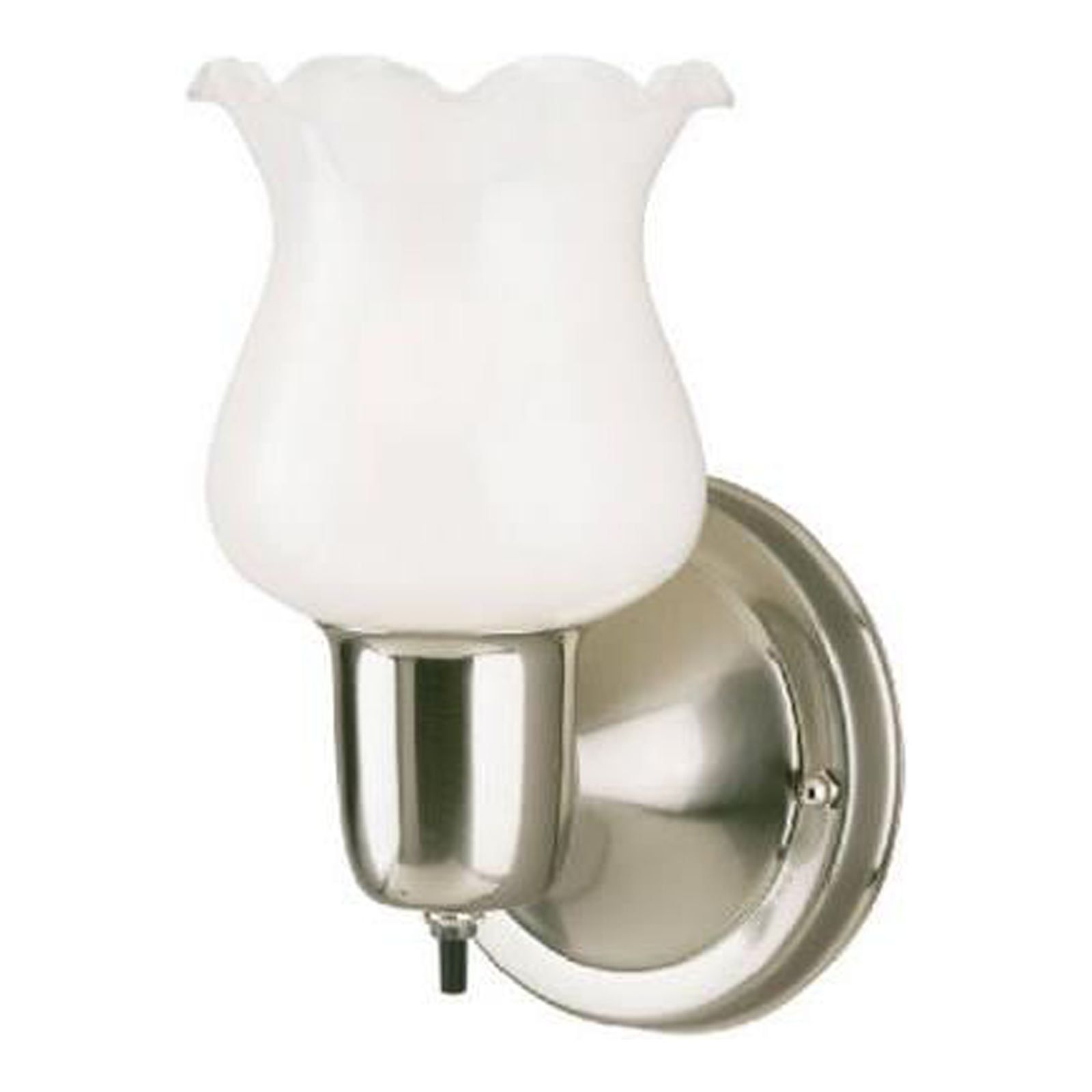 Sleek Brushed Nickel Wall Sconce with White Opal Glass