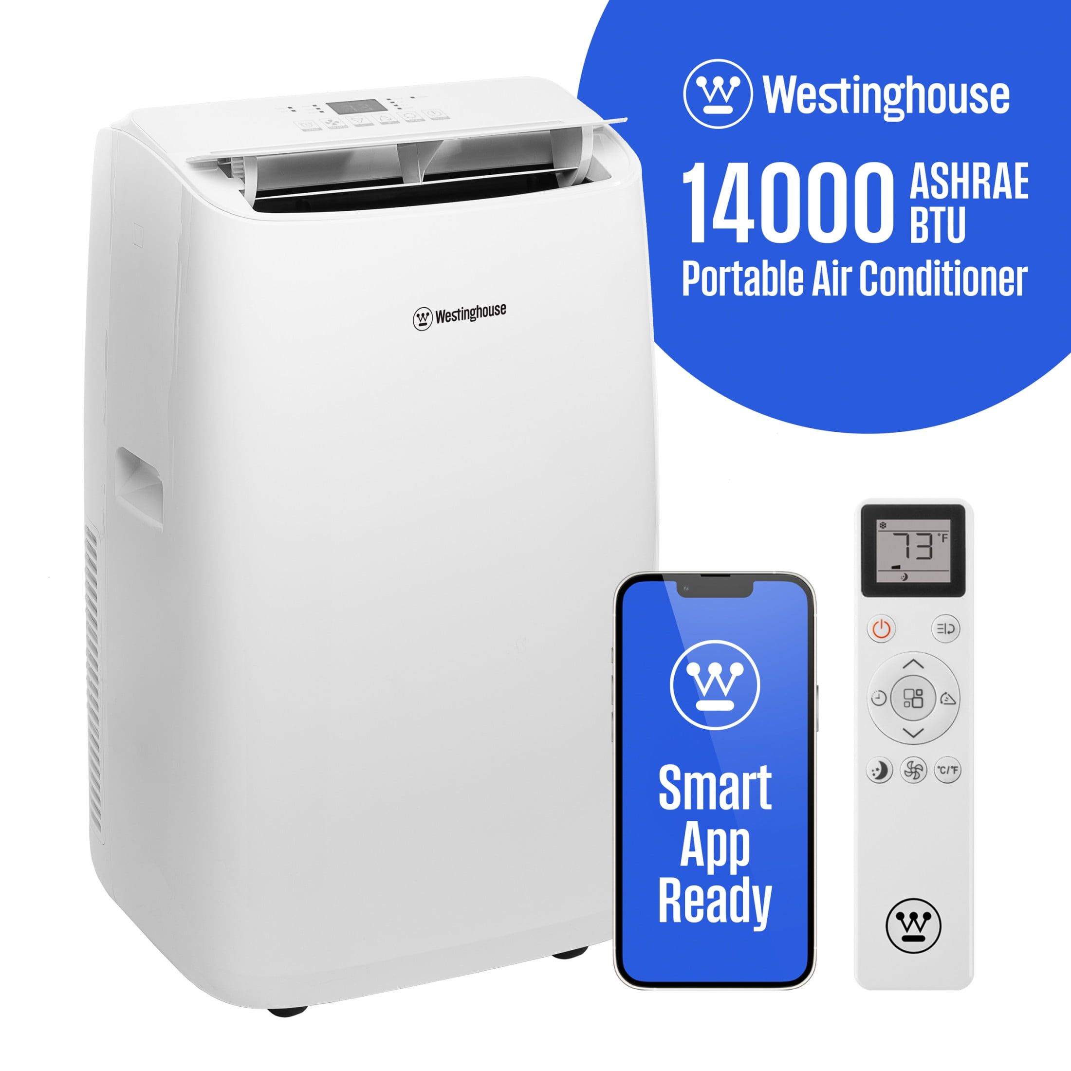 Westinghouse 14,000 BTU White Portable Air Conditioner with Remote and Smart App