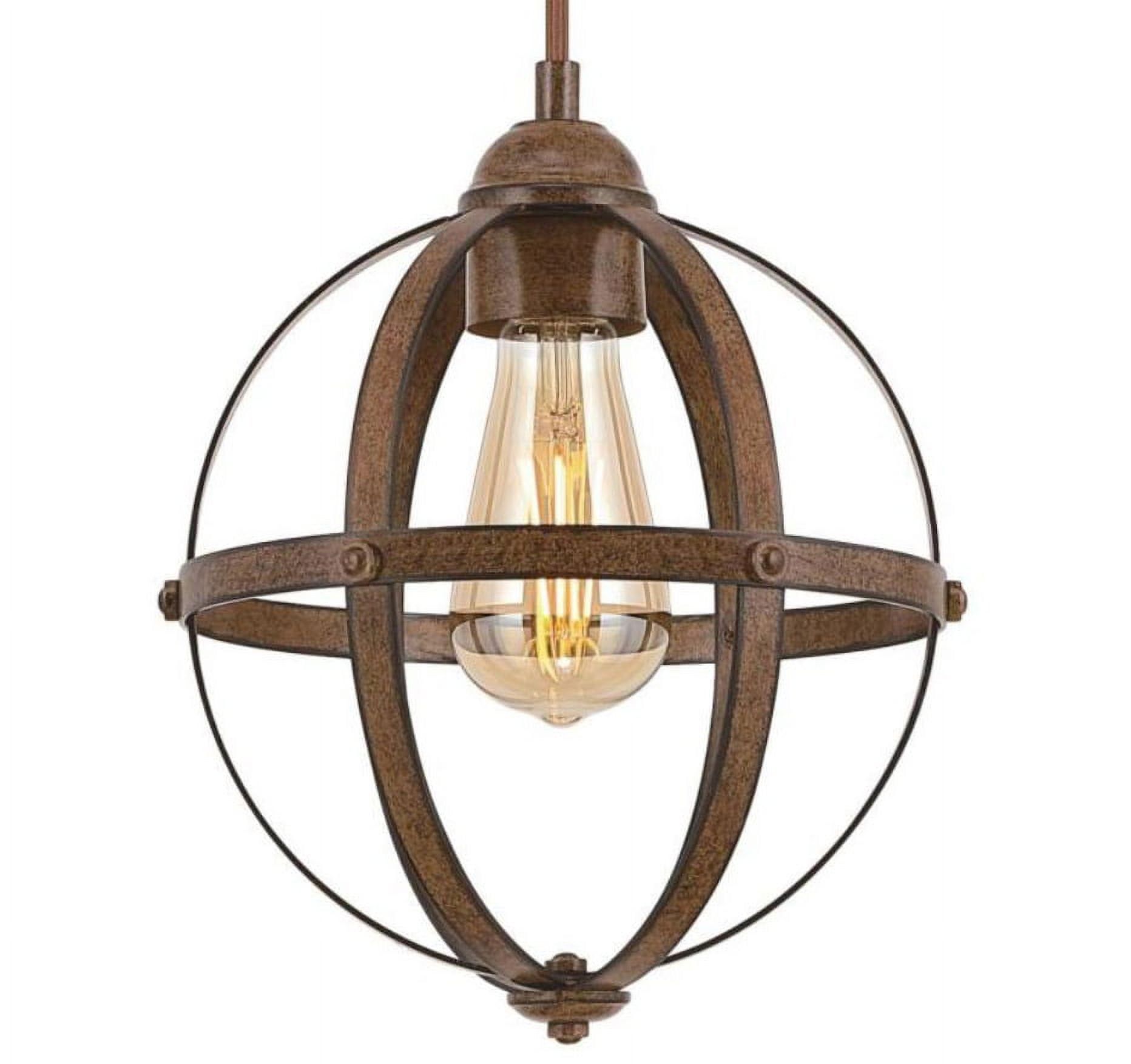 Stella Mira Barnwood Finish Vintage Globe Mini Pendant Light, Oil-Rubbed Bronze