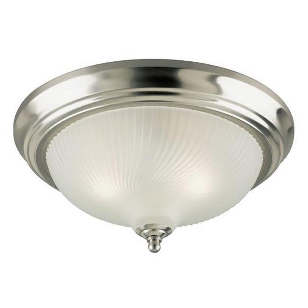 Brushed Nickel 15" Flush Mount Ceiling Light with Frosted Glass