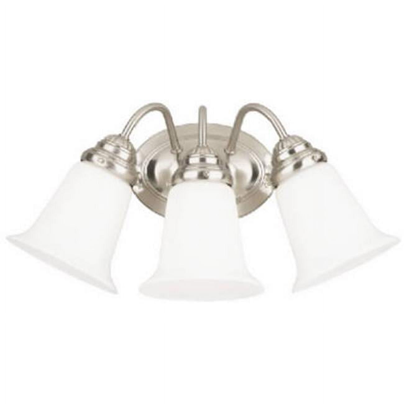 Brushed Nickel 3-Light Wall Sconce with Opal Glass Shades