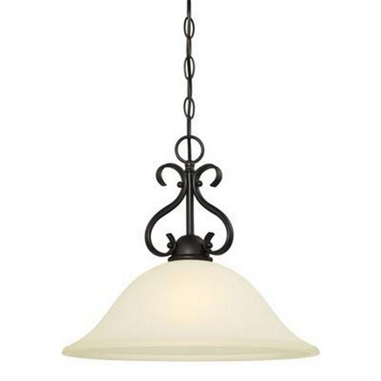 Dunmore 15" Bronze Pendant with Frosted Glass Shade