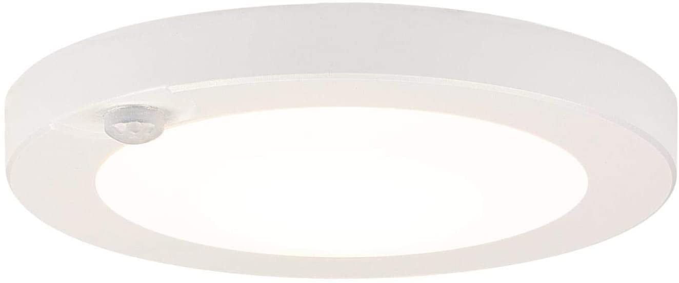 White Glass LED Flush Mount Ceiling Light with Motion Sensor