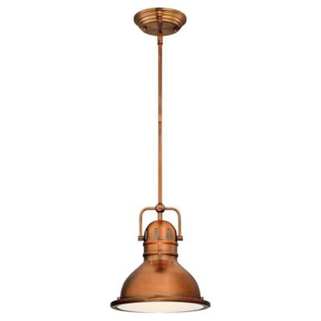 Copper and Glass Mini Pendant Light with LED Bulb