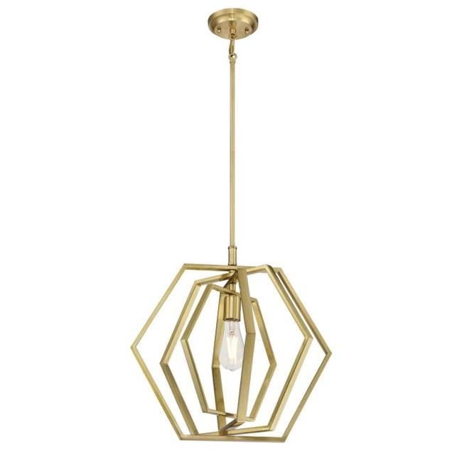 Champagne Brass Geometric Hexagon Pendant Light