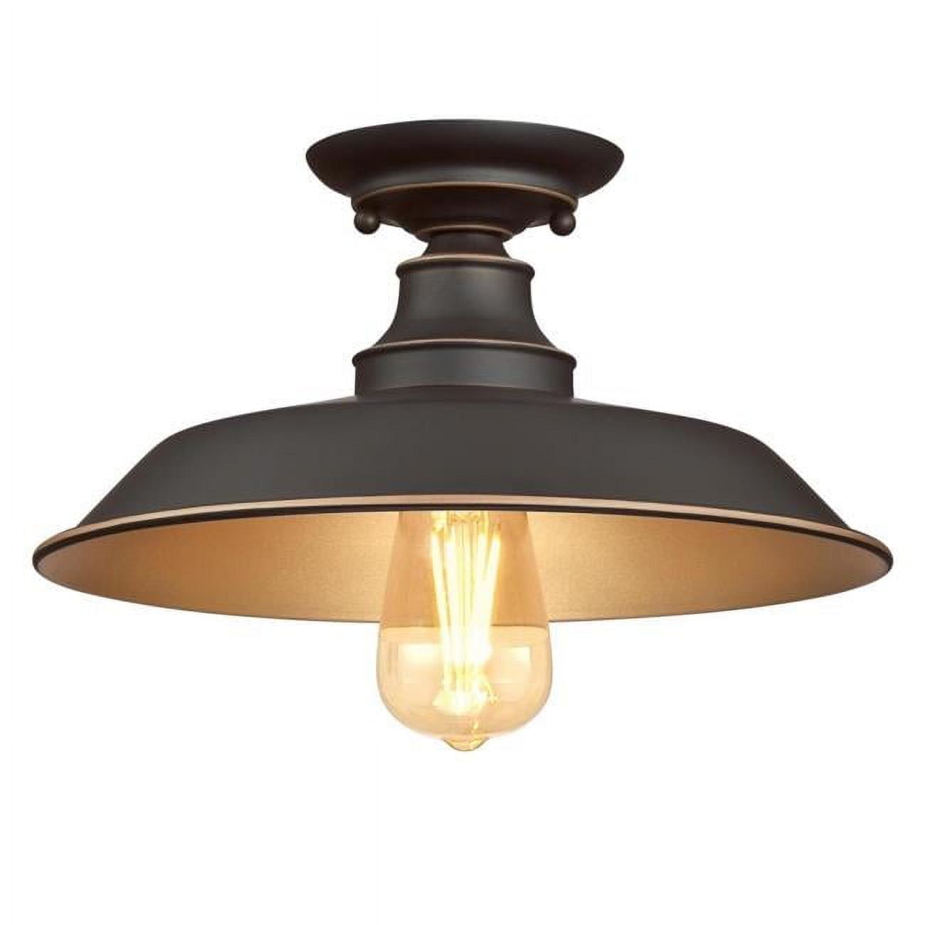 Bronze Reflections 12" Multicolor Semi-Flush Ceiling Light