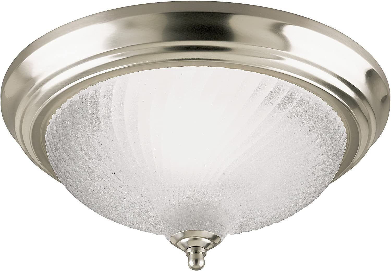 Brushed Nickel Frosted Glass Flush Mount Ceiling Light