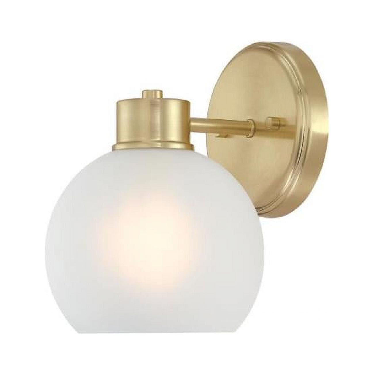 Champagne Brass 9" Wall Sconce with Frosted Glass Globe