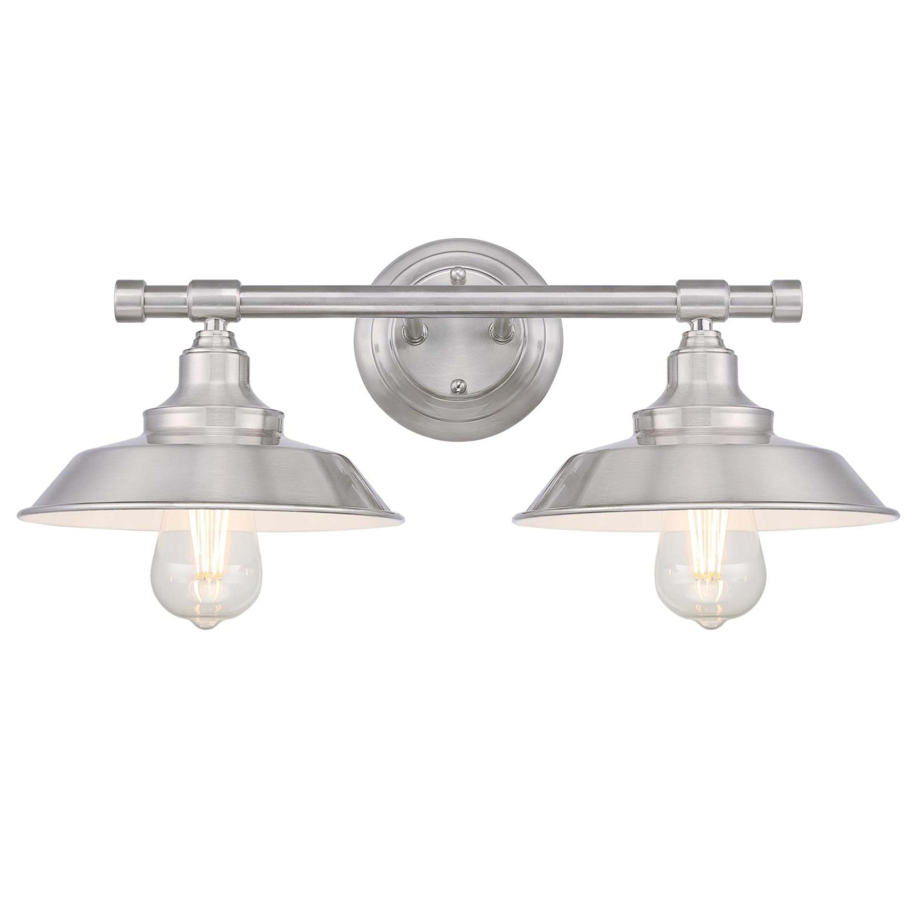 Iron Hill Modern Bell-Shaped Brushed Nickel 2-Light Wall Sconce