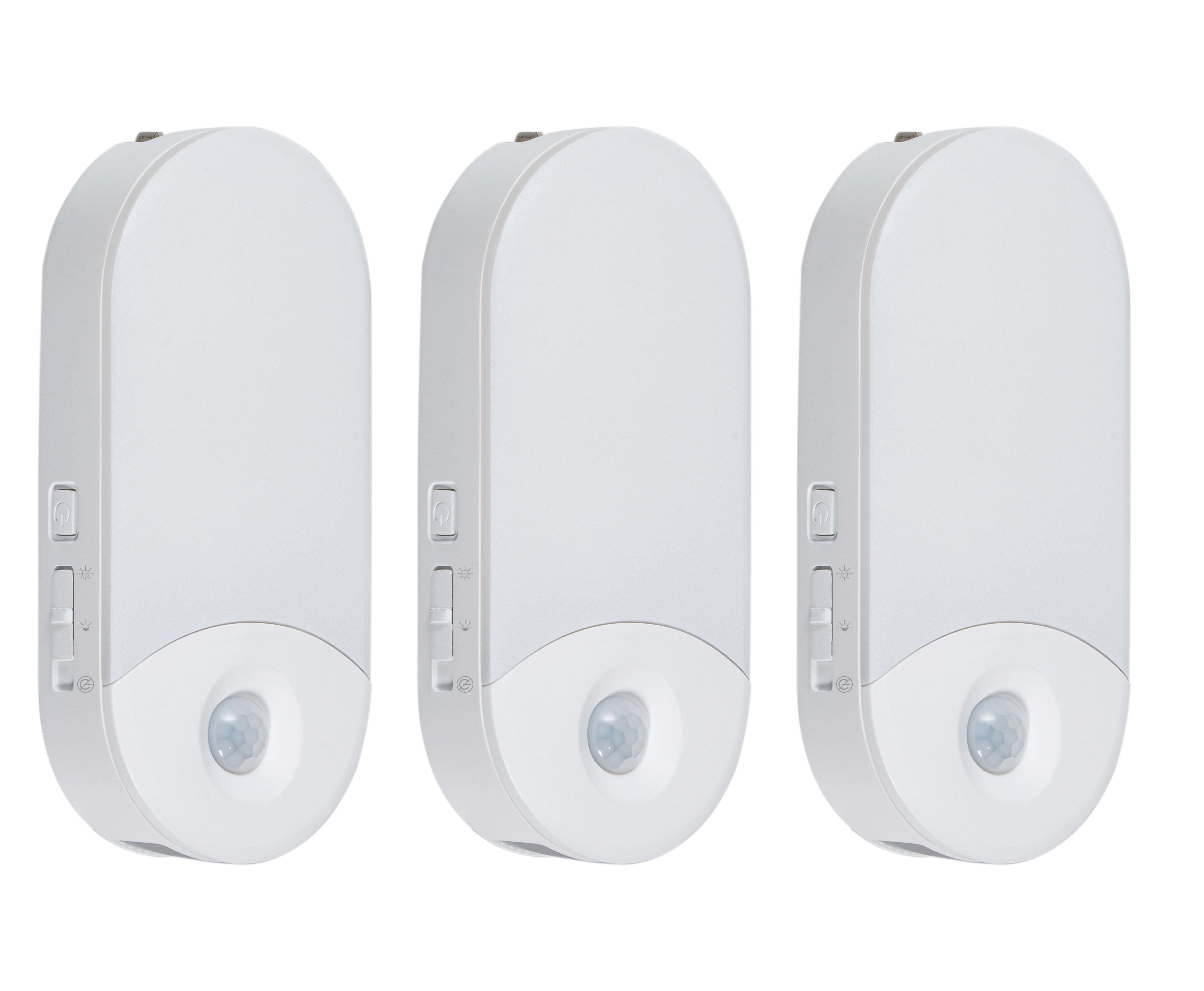 White Rechargeable LED Motion Sensing Nightlight 3-Pack