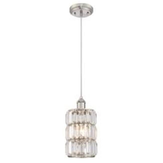 Sophie Brushed Nickel Mini Pendant with Crystal Prism Shade
