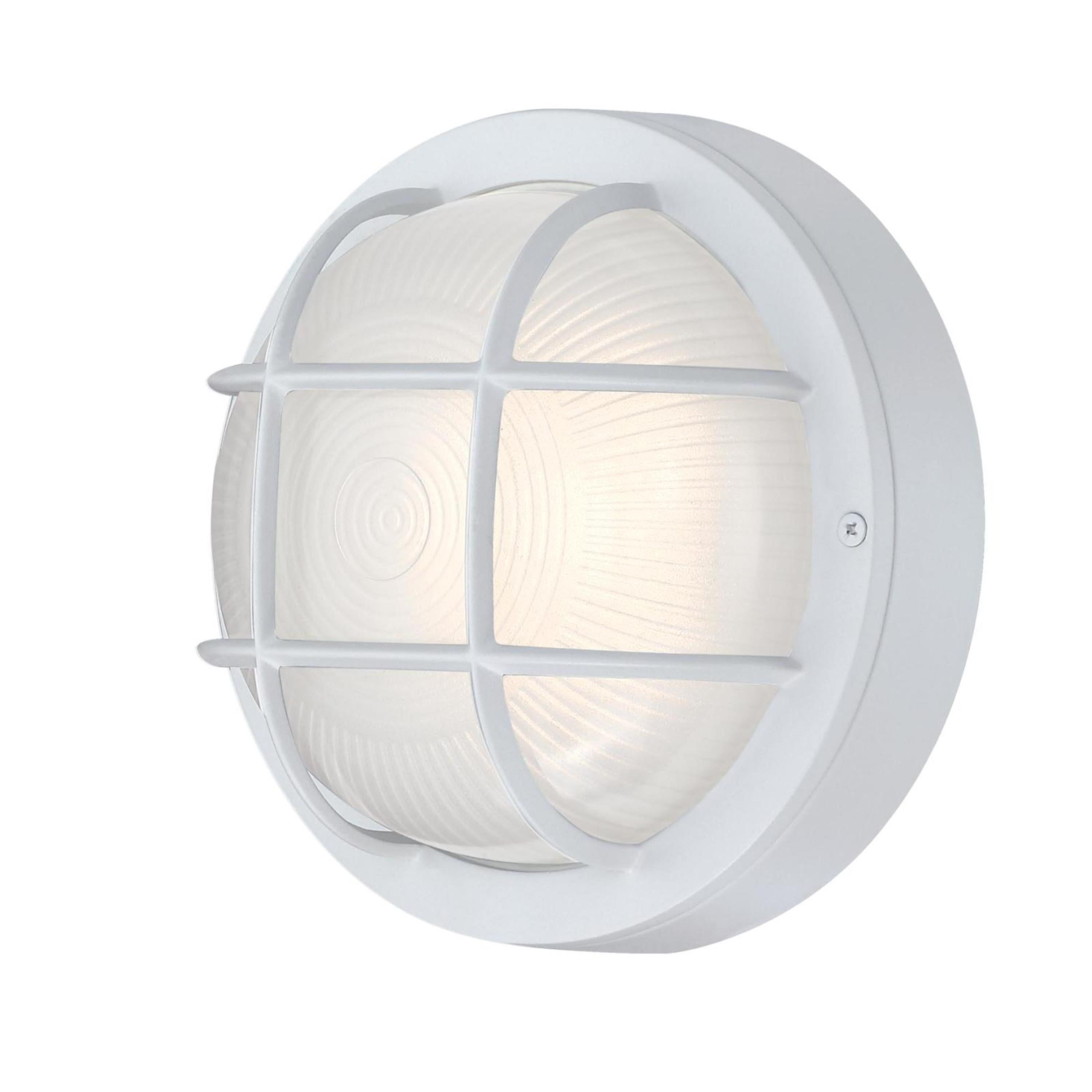 Textured White Dimmable LED Outdoor Wall Light with Cage Shade