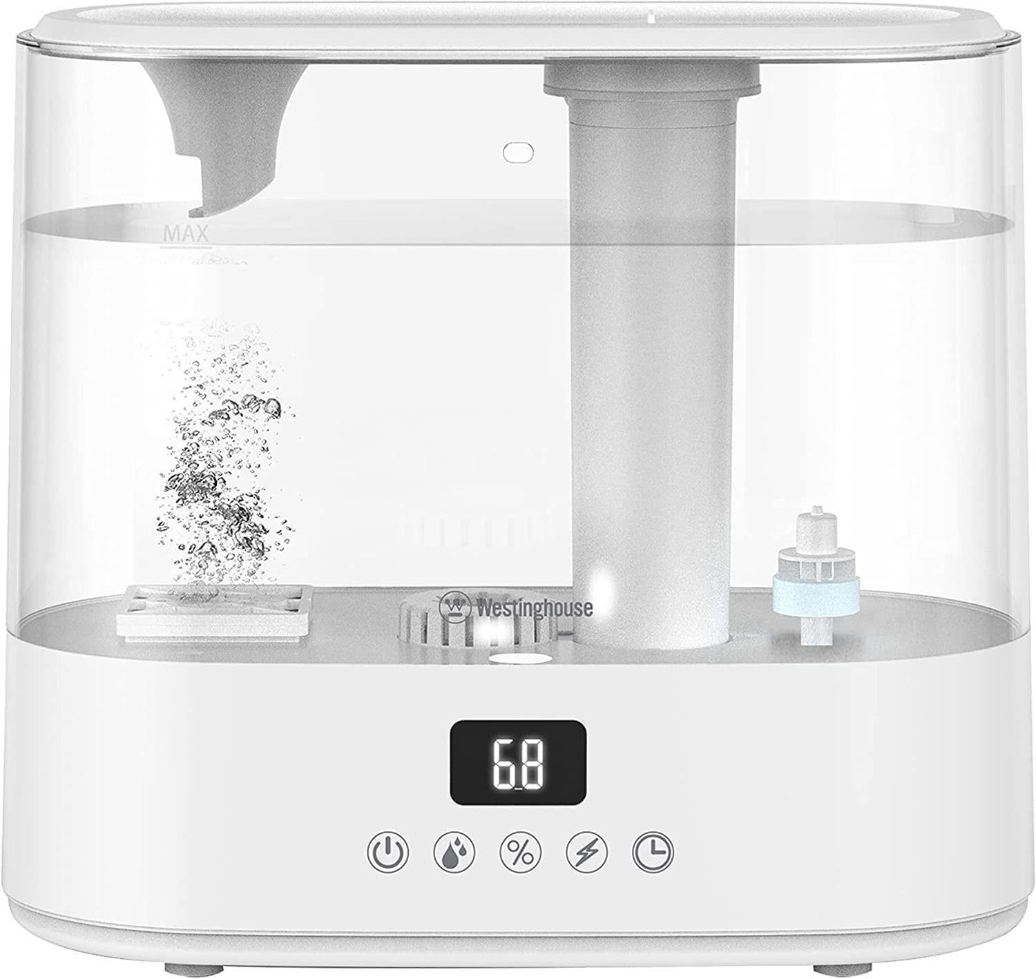 Westinghouse White Dual Mist Tabletop Humidifier with Humidistat