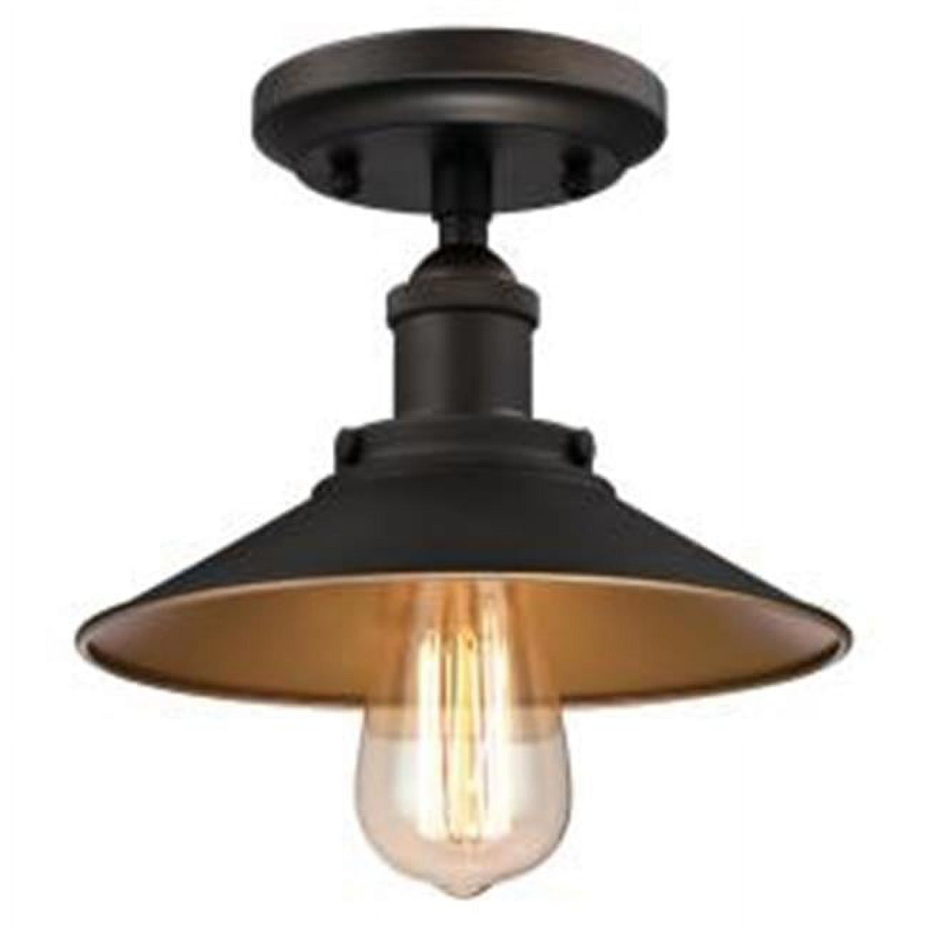 Louis 9" Oil Rubbed Bronze Aluminum Semi-Flush Globe Ceiling Fixture