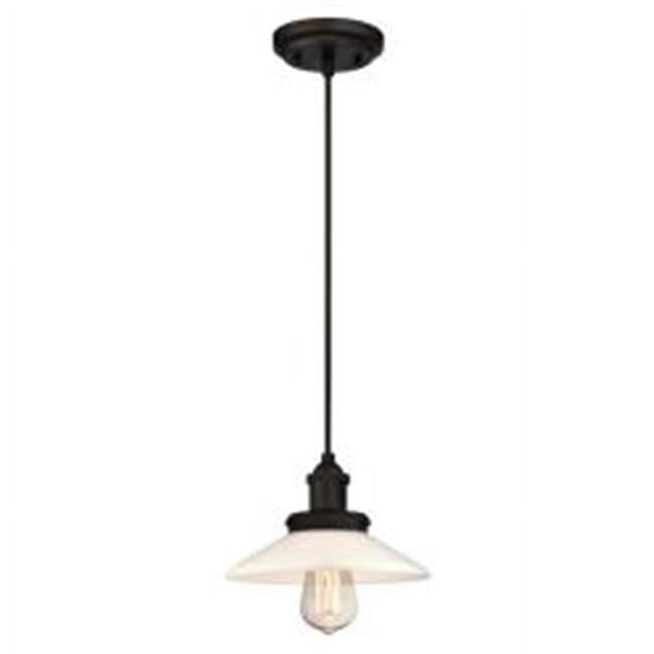 Oil Rubbed Bronze Globe Pendant with Frosted Opal Glass Shade