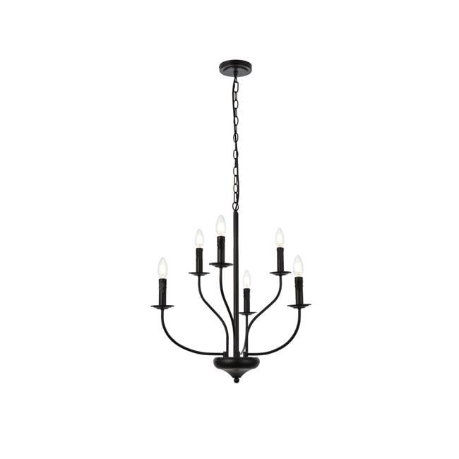 Westley Black Metal 6-Light Indoor/Outdoor Pendant with Iron Chain