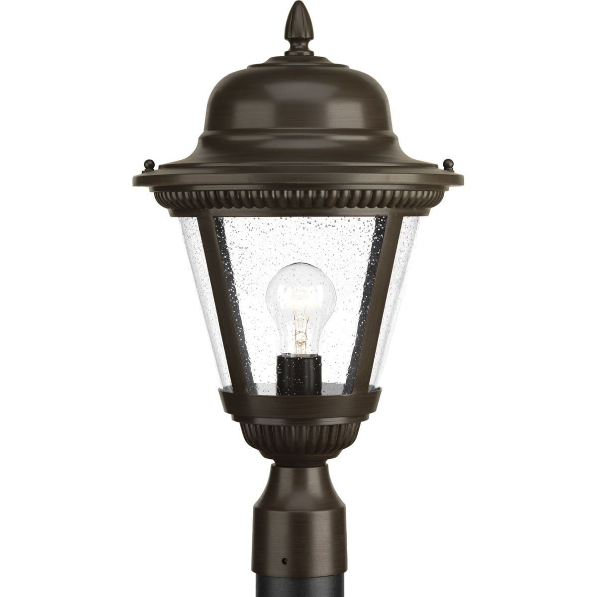 Westport Antique Bronze 19" Outdoor Post Lantern with Clear Seeded Glass