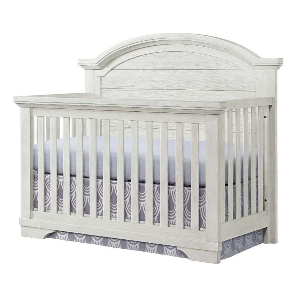 White Dove Solid Hardwood Arch Top Convertible Crib