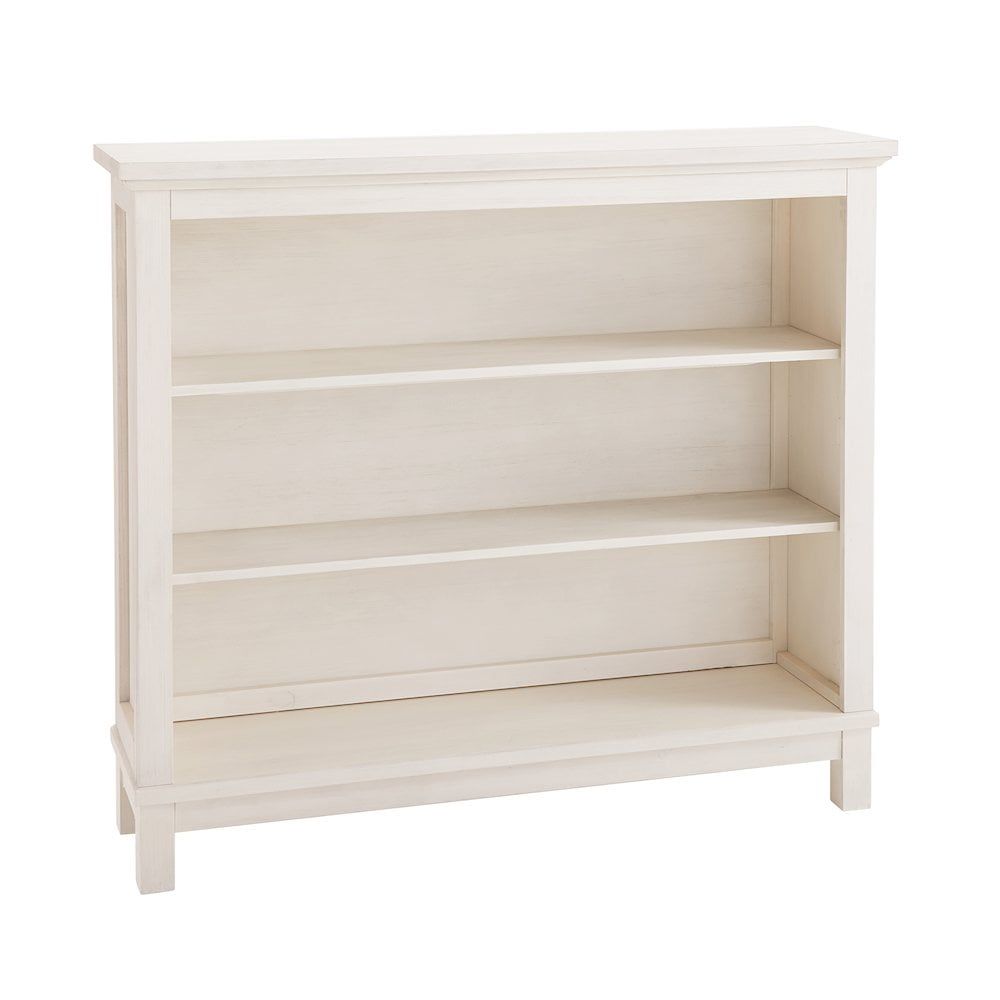 Adjustable Brushed White Wood Kids Hutch Bookcase