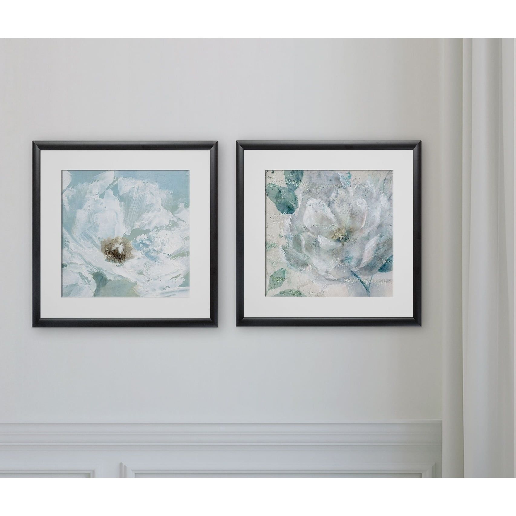 Acrylic Glass Framed Poppy Prints Set of Two