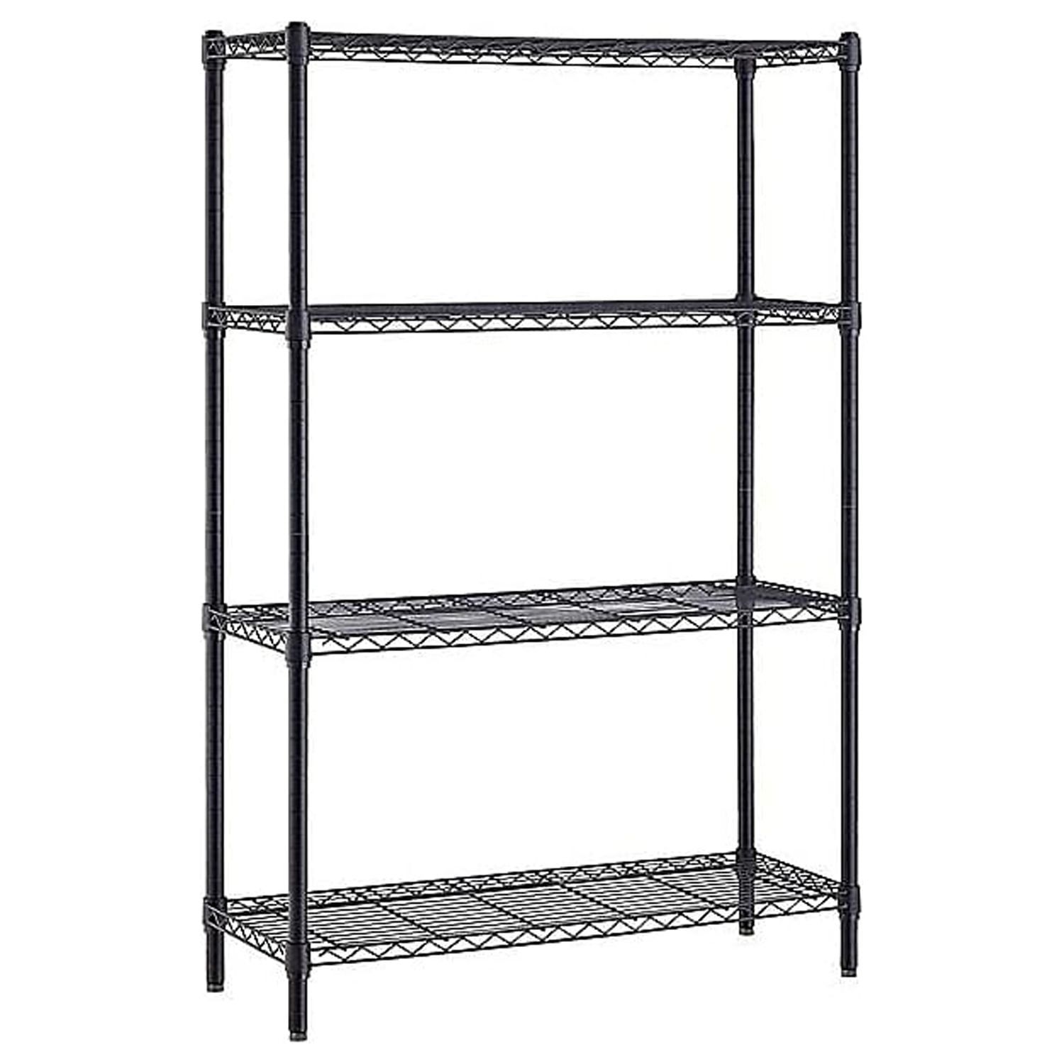 Heavy-Duty 72" Black Steel 4-Shelf Storage Unit for Garage