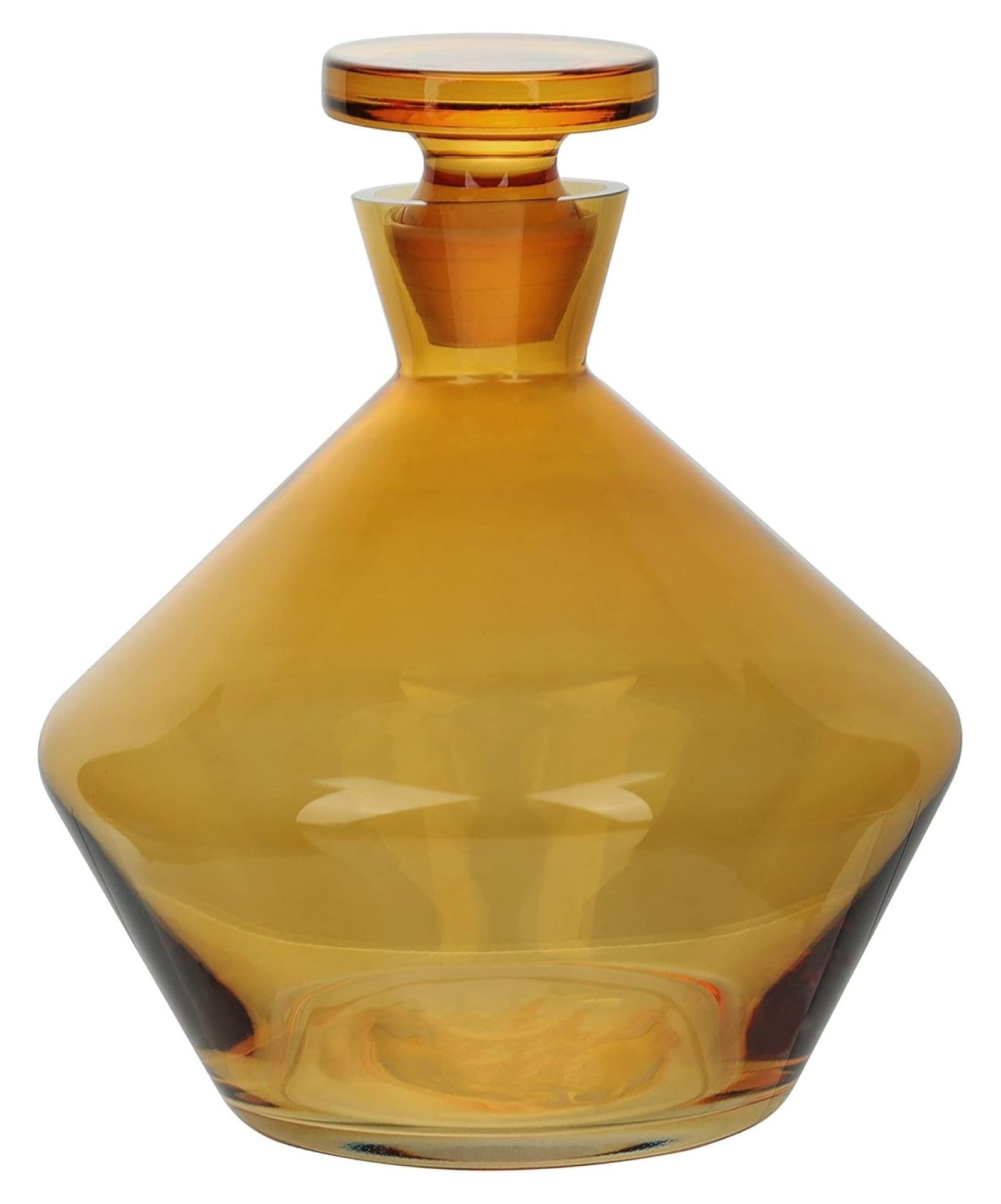 Amber Glass Whiskey Decanter with Stopper, 49-Ounce