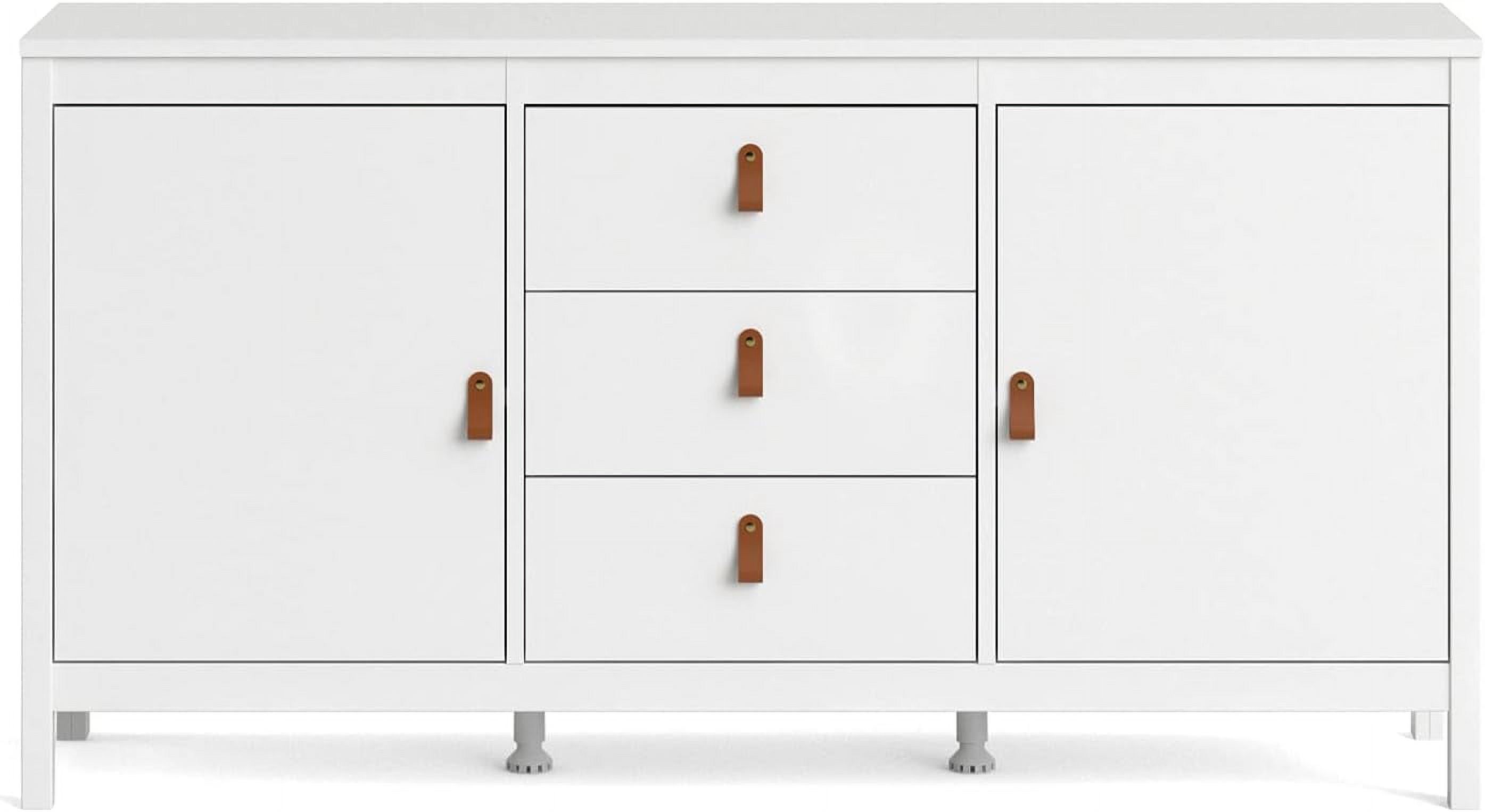 White Contemporary 2-Door Sideboard with 3 Drawers