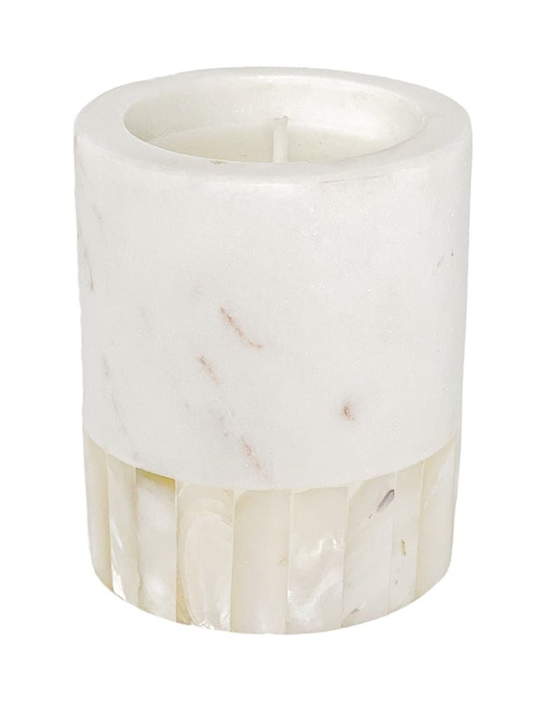 White Mother of Pearl Soy Marble Candle