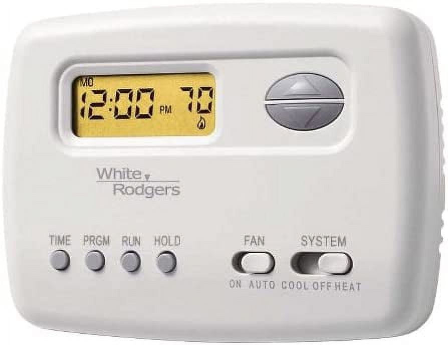 White Programmable Digital Thermostat with Large LCD Display