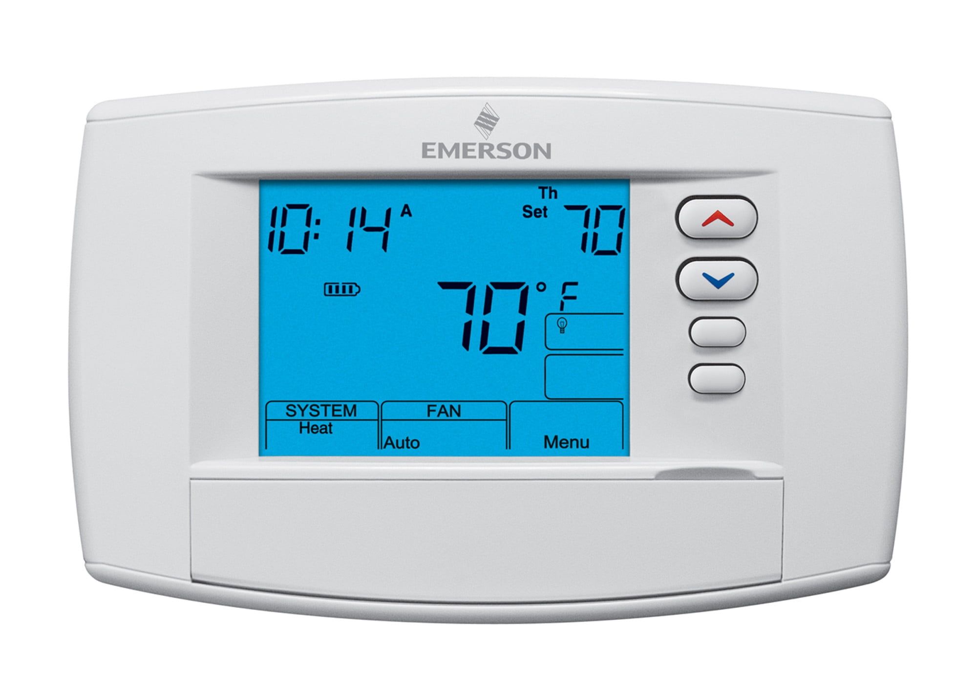 White Programmable Digital Touchscreen Thermostat with Remote Sensor