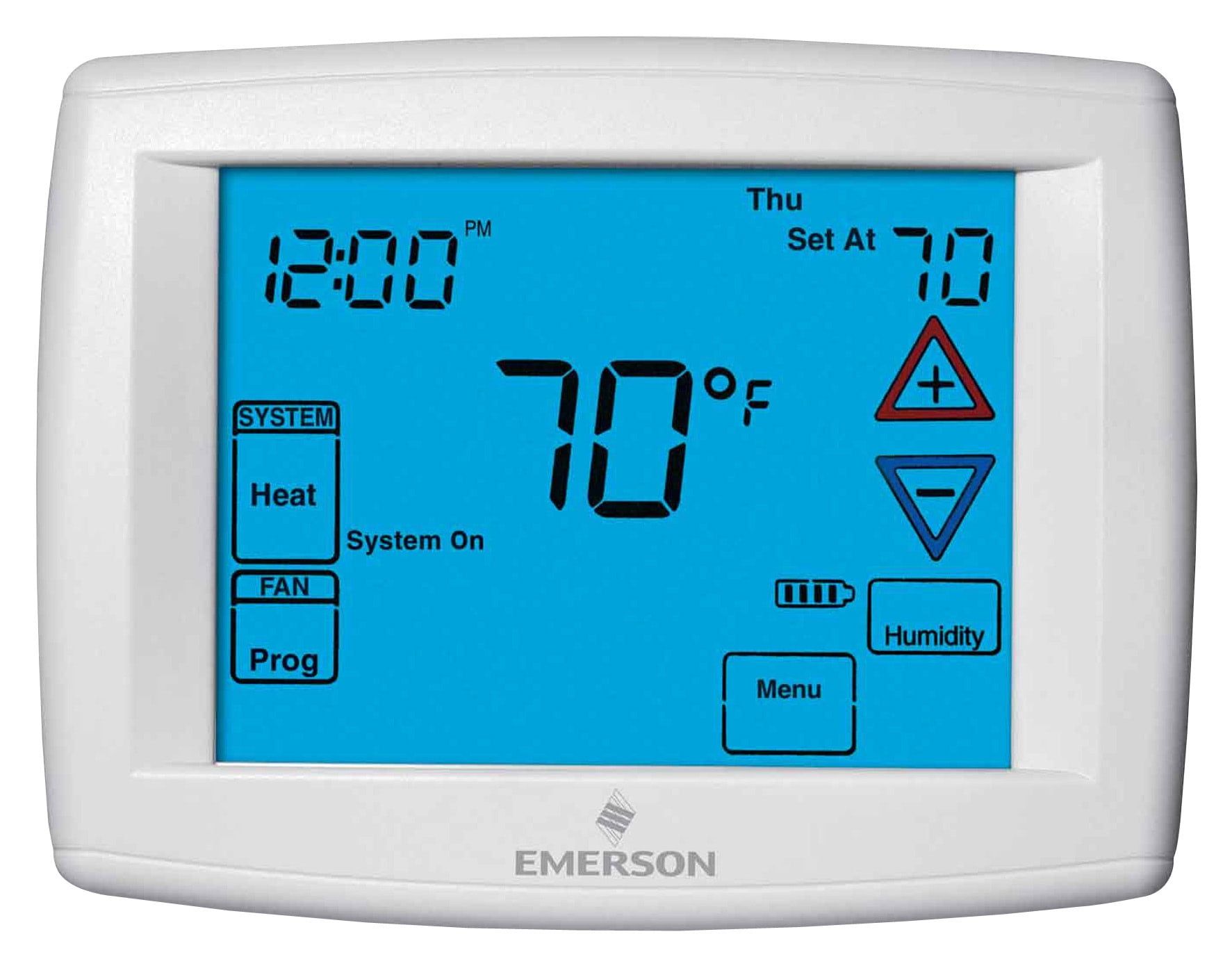 White Digital Programmable Touchscreen Thermostat with Humidity Control