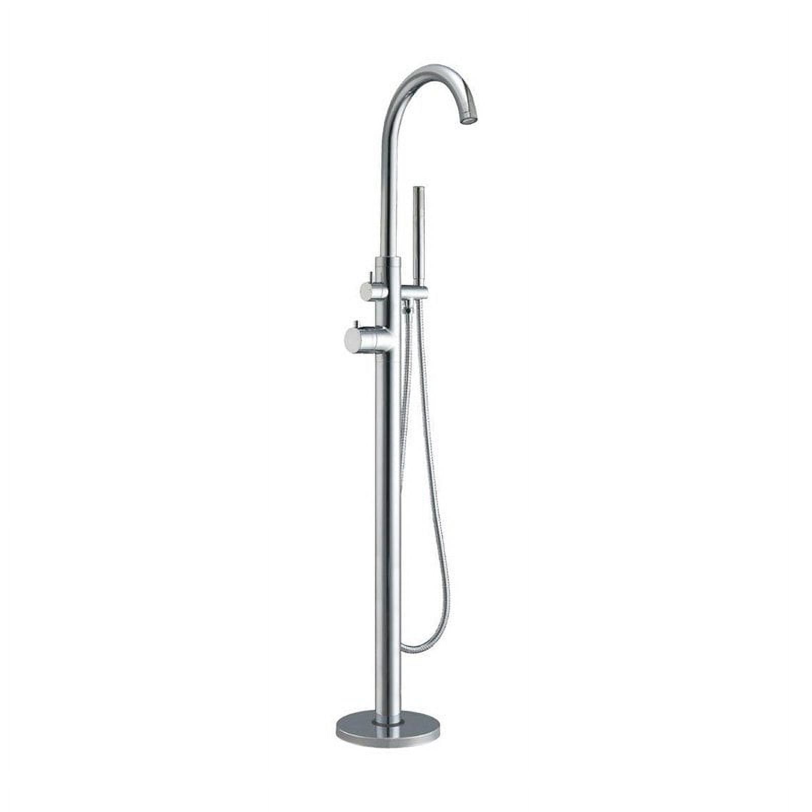 Chrome Freestanding Tub Filler with Handheld Shower