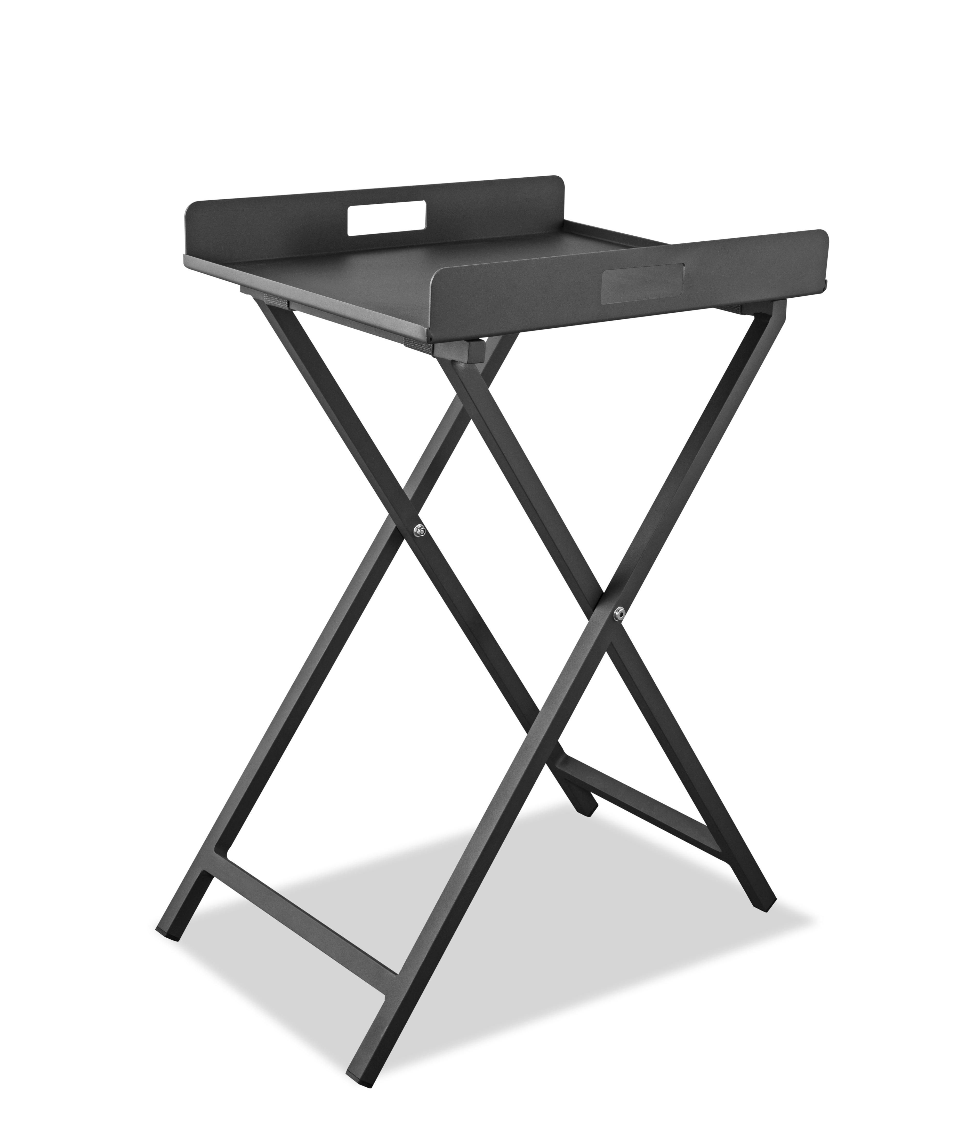 Kai Black Aluminum Outdoor Side Table with Removable Tray