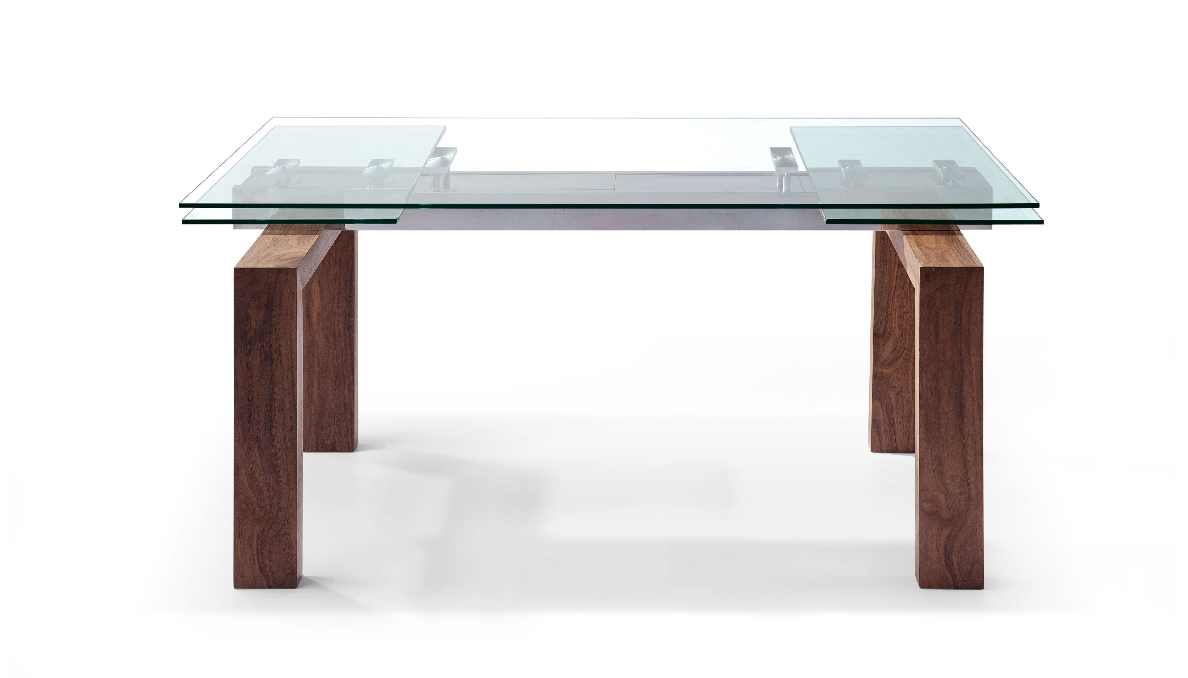 Reclaimed Wood and Glass Extendable Dining Table in Contemporary Style